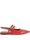 Vagabond Hermine Patent Leather Slingback Ballet Flats In Orange