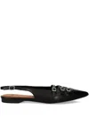 Vagabond Hermine Pointed-toe Buckled Ballet Flats In Black