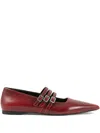 Vagabond Hermine Pointed-toe Buckled Ballet Flats In Brown