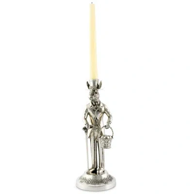 Vagabond House 14'' H Pewter Tabletop Candlestick In Silver