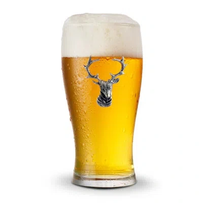 Vagabond House 16oz. Glass Beer Mug In Silver;clear