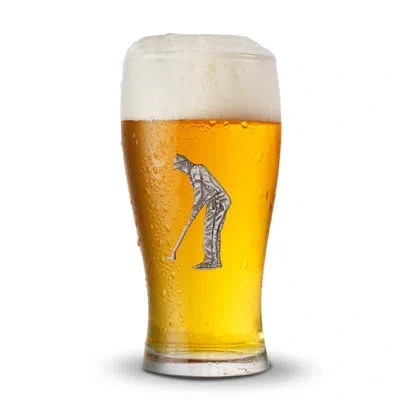 Vagabond House 16oz. Glass Beer Mug In Silver;clear