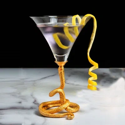 Vagabond House 22oz. Glass Martini Glass In Gold;clear