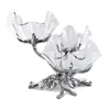 Vagabond House 3 Tier Grape Stand With Acrylic Bowls In Silver