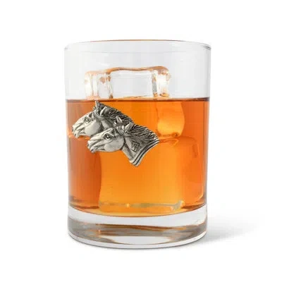 Vagabond House 8oz. Glass Whiskey Glass In Silver;clear
