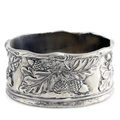 Vagabond House Acorn Oak & Leaf Wine Coaster In Pewter