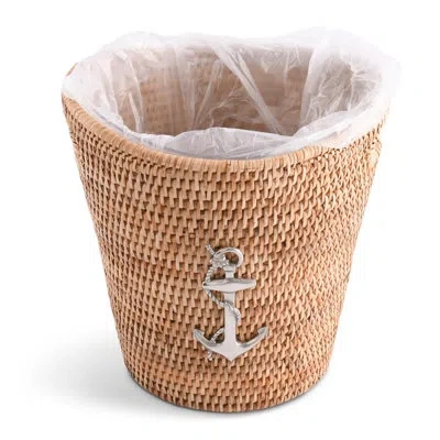 Vagabond House Anchor Hand Woven Wicker Rattan Champagne / Ice Bucket In Brown,natural