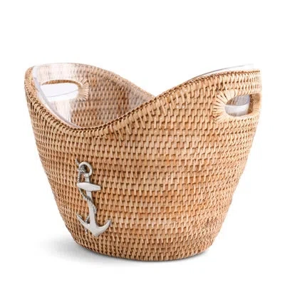 Vagabond House Anchor Hand Woven Wicker Rattan Champagne / Ice Tub In Brown,natural