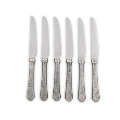 Vagabond House Arche Of Bees 6 Piece Steak Knife Set In Silver
