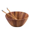 Vagabond House Bee Hive Salad Bowl With Servers In Wood