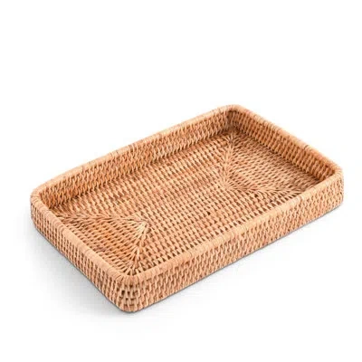 Vagabond House Catchall Tray Hand Woven Wicker Rattan In Brown
