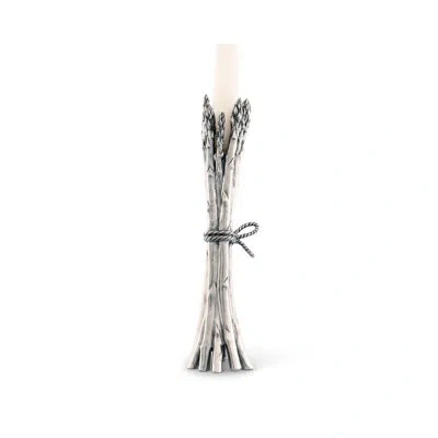 Vagabond House Farmer's Market Asparagus Metal Candlestick In Silver