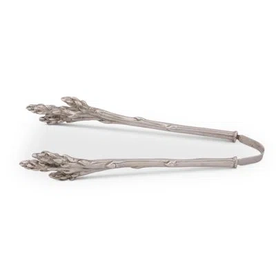 Vagabond House Farmer's Market Pewter Asparagus Tongs In Silver