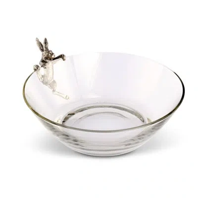 Vagabond House Garden Friends Climbing Bunny Serving Bowl In Clear