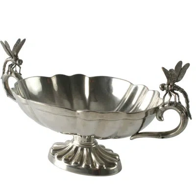 Vagabond House Garden Friends Pewter Salad Bowl In Silver