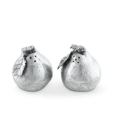 Vagabond House Harvest Pewter Pear Salt And Pepper Shaker Set In Silver