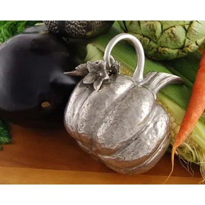 Vagabond House Harvest Pewter Pumpkin Table Pitcher In Silver
