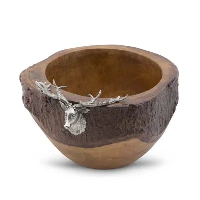 Vagabond House Lodge Elk Deer Head Salad Bowl In Brown