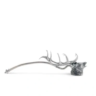 Vagabond House Lodge Pewter Elk Candle Snuffer In Silver