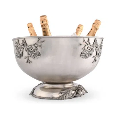 Vagabond House Majestic Forest Pewter Charter Oak Punch Bowl In Silver