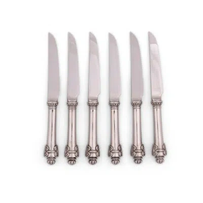 Vagabond House Medici Living 6 Piece Steak Knife Set In Silver
