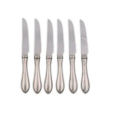 Vagabond House Medici Living 6 Piece Steak Knife Set In Silver