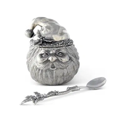 Vagabond House Pewter Santa Sugar Bowl In Silver