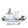 Vagabond House Pewter Song Bird Stoneware Creamer Set In Pewter
