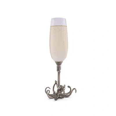 Vagabond House Sea And Shore 7 Oz. Glass Flute In Gray;clear