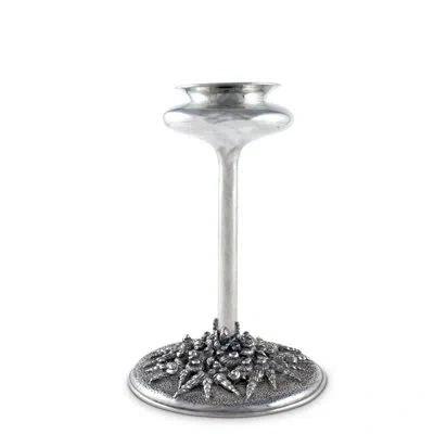 Vagabond House Sea And Shore Pewter Tabletop Candlestick In Silver