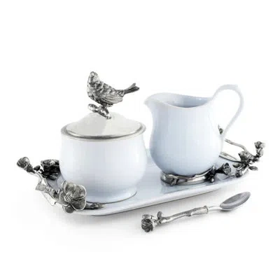 Vagabond House Song Bird Sugar And Creamer Set In White
