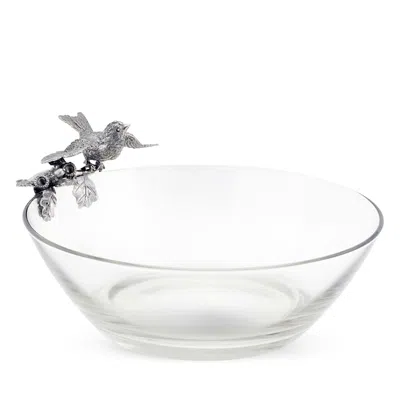 Vagabond House Songbird Glass Bowl In Pewter