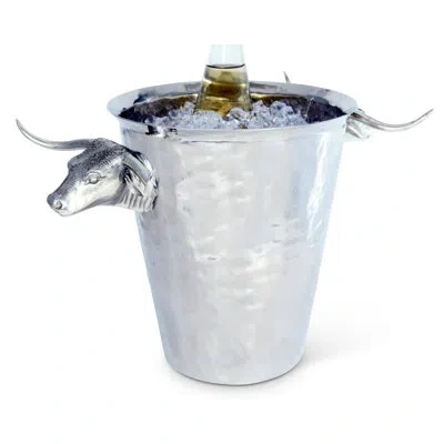 Vagabond House Western Frontier Steel Ice Bucket In Silver