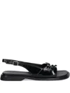 Vagabond Izzy Patent-leather Bow Sandals In Black