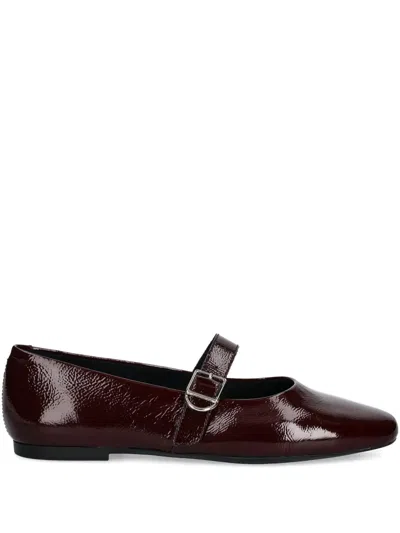 Vagabond Jolin Buckle-strap Ballet Flats In Brown