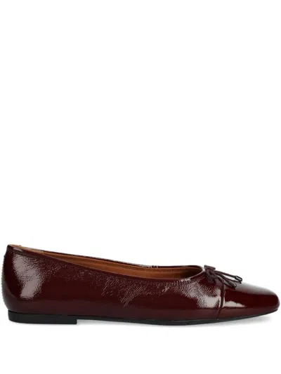 Vagabond Jolin Patent-leather Ballet Flats In Brown