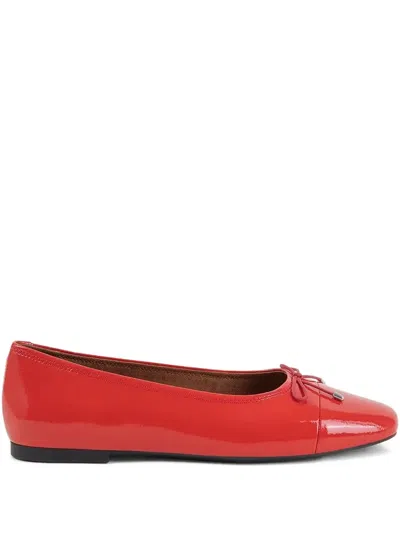 Vagabond Jolin Patent-leather Ballet Flats In Orange