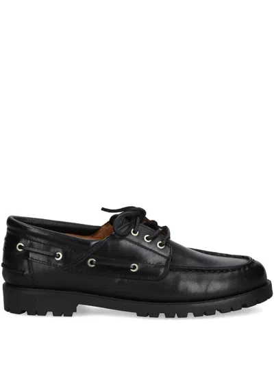 Vagabond Joslyn Leather Lace-up Boat Shoes In Black