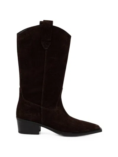 Vagabond Kelsey Suede Cowboy Boots In Brown