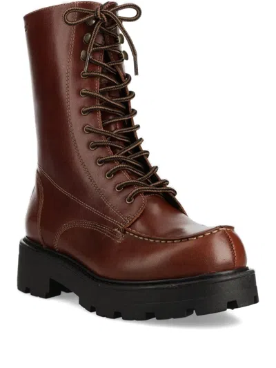 Vagabond Lace-up Chunky-sole Boots In Brown