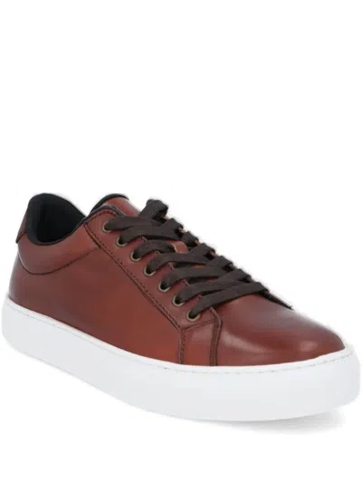 Vagabond Lace-up Leather Sneakers In Brown