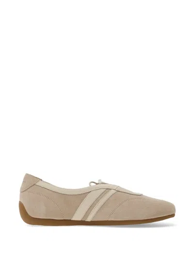 Vagabond Lace-up Suede Ballet Flats In Multi