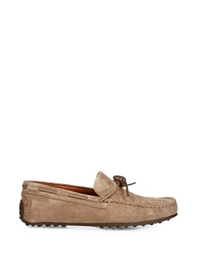 Vagabond Larissa Bow-detail Suede Loafers In Animal Print