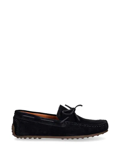 Vagabond Larissa Bow-detail Suede Loafers In Black