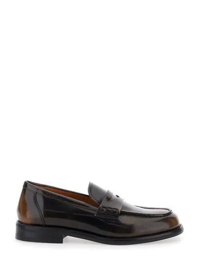 VAGABOND 'LINN' BROWN SLIP-ON LOAFERS IN LEATHER WOMAN