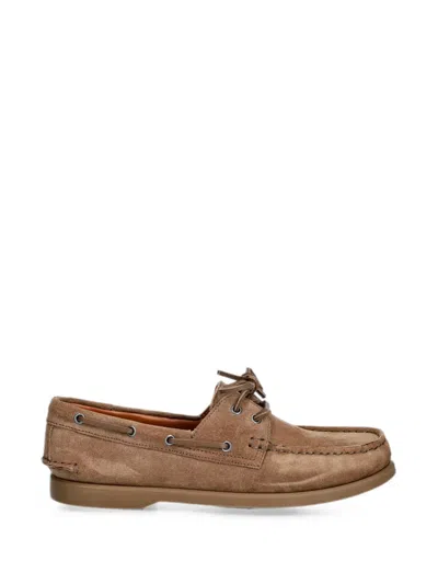 Vagabond Loui Lace-up Suede Boat Shoes In Brown