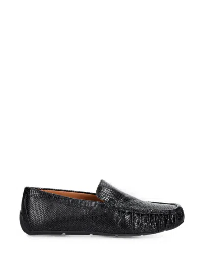 Vagabond Mika Snake-effect Loafers In Black