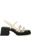 Vagabond Multi-strap Block-heel Pumps In Gold