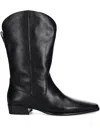 Vagabond Nella Leather Square-toe Cowboy Boots In Black