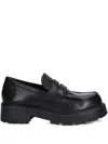 Vagabond Penny Leather Loafers In Black